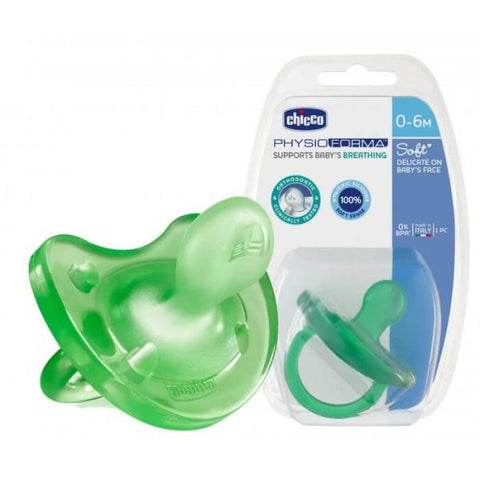 Chicco Silicone Physio Soft Soother 0-6m Green