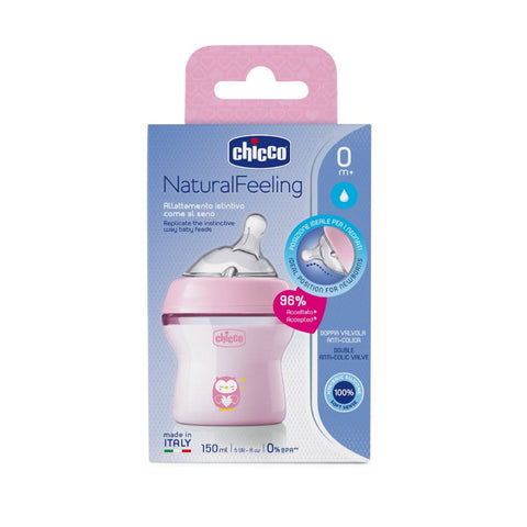 Chicco Natural Feeling Bottle 150 ml +0m rose