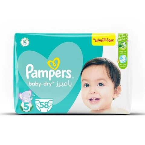 Pampers Baby-Dry Diapers - size 5 11-25kg 58diapers