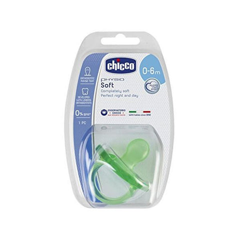 Chicco Silicone Physio Soft Soother 0-6m Green