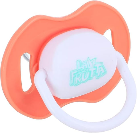 La Frutta round pacifier with holder orange