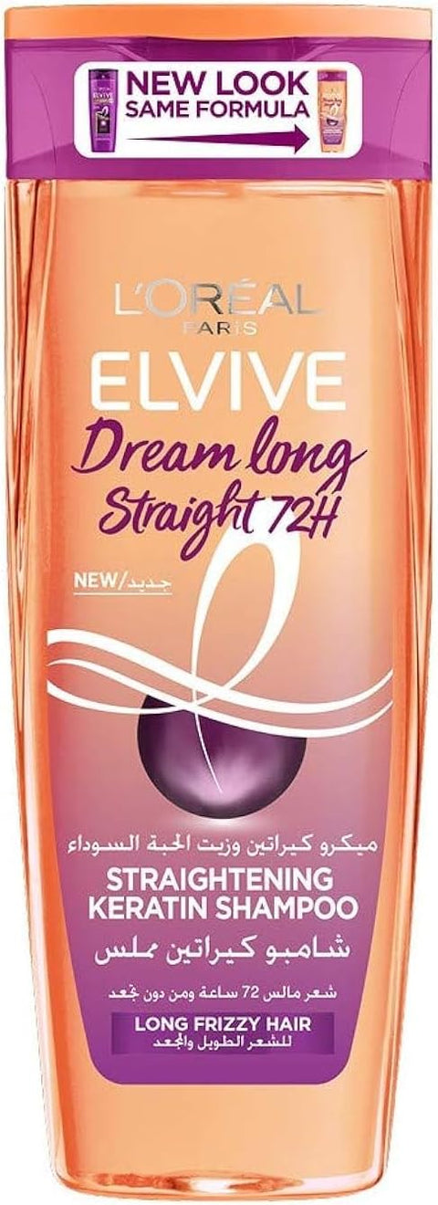 L’Oréal Paris Elvive Straightening Keratin Shampoo for Long and Frizzy Hair - 400 ml