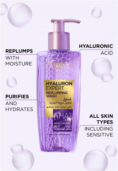 L’Oréal Paris Hyaluron Expert Replumping Face Wash with Hyaluronic Acid, 200ml