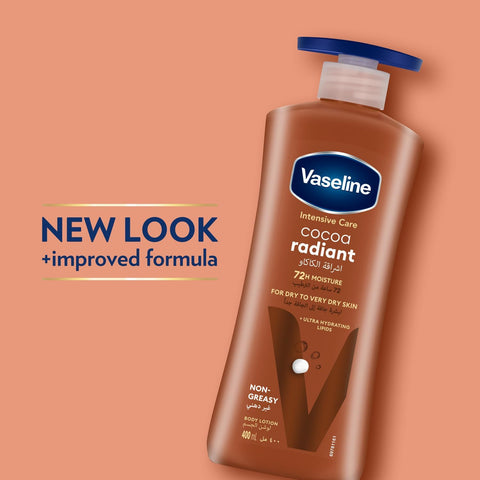 Vaseline® Body Lotion intensive care cocoa radiant made with 100% pure cocoa butter for a natural glow 400ML