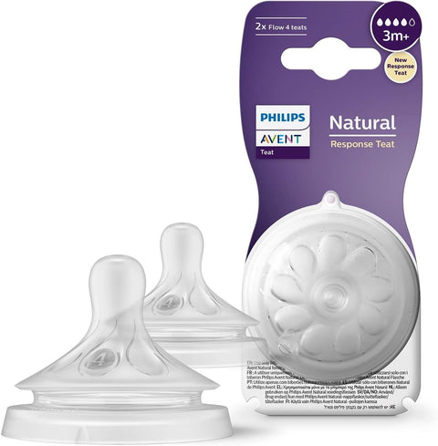 Avent Natural Response Nipple Flow 4 (3M+) - 2 Pack