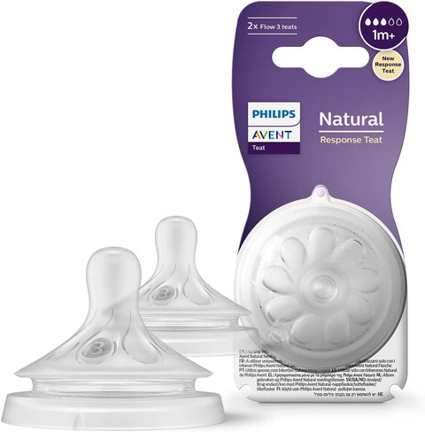 Avent Natural Response Nipple Flow 3 (1M+) - 2 Pack