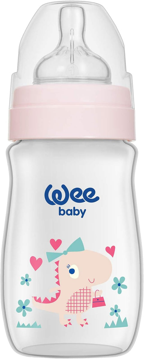 Wee Baby Dinosaur Printed Baby Bottles with Soother for Girls