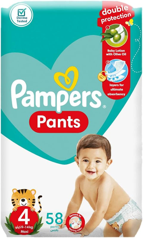 Pampers Pants, Size 4, 9-14kg, 58diapers