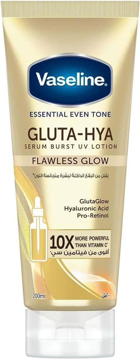 Vaseline Gluta-Hya Flawless Glow Serum Burst body Lotion,10x more powerful than vitamin c, for glowing & eventoned skin, 200ml