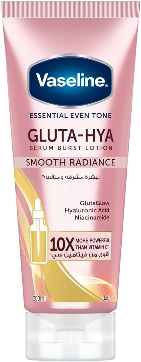 Vaseline® Gluta-Hya Smooth Radiance Serum Burst body Lotion,10x more powerful than vitamin c, for glowing & bright skin, 200ml