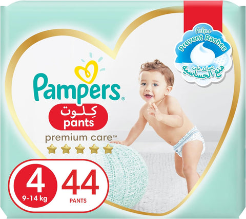 Pampers Premium Extra Care Pants, Size 4, 9-14kg, with lotion with aloe vera, 44 diapers