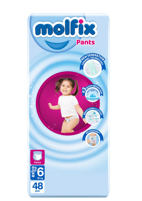 molfix pants size 6, 15+kg, 48 diaper