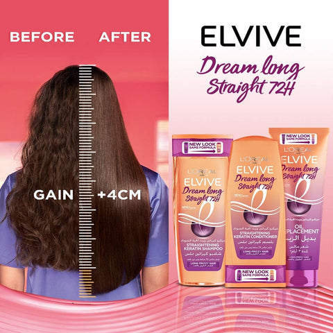 L’Oréal Paris  Elvive Straightening Keratin Conditioner for Long and Frizzy Hair - 200 ml