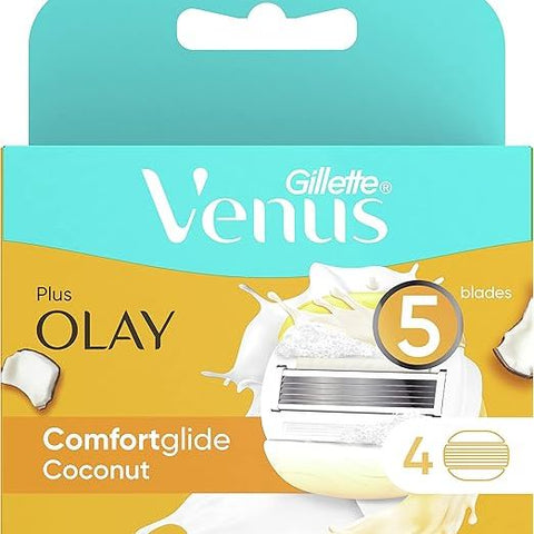 Gillette Venus CoconutW/Olay Blades Refills 5 Bladed, 4 Count