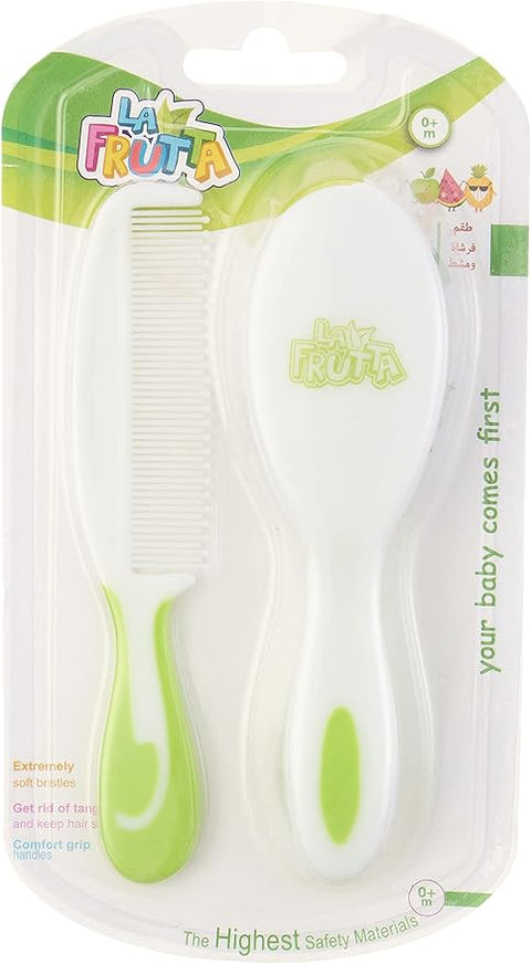 La Frutta Comb And Brush Set - GREEN