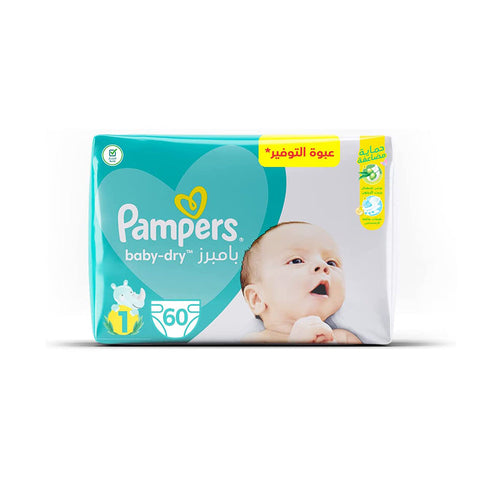 Pampers Baby Dry New Born size 1 (2-5 KG) – 60 Diapers