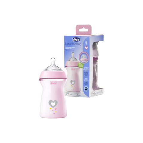 Chicco natural feeling bottle 330ml 6m+ - Pink