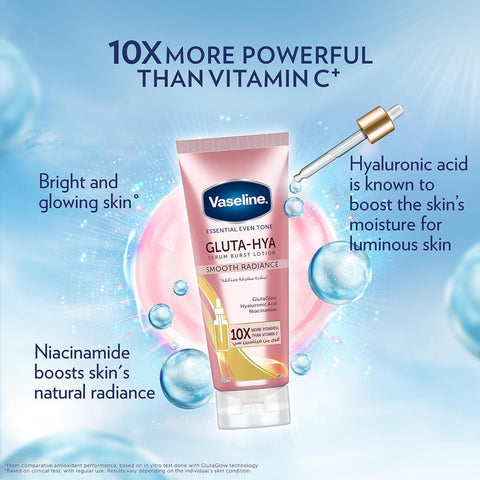 Vaseline® Gluta-Hya Smooth Radiance Serum Burst body Lotion,10x more powerful than vitamin c, for glowing & bright skin, 200ml