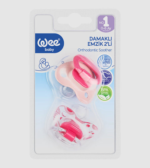 Wee Baby Double Orthodontic Soother (0-6m) 2pcs For Girls