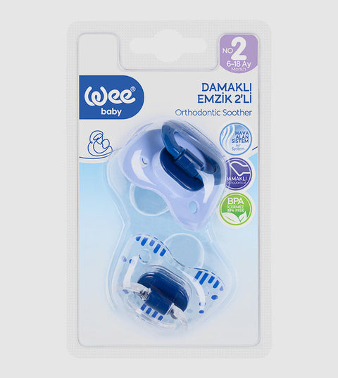 Wee Baby Double Orthodontic Soother (0-6m) 2pcs For Boys