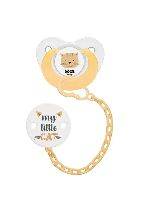 Wee Baby Pacifier Set with Brooch - Cat (0-6m)