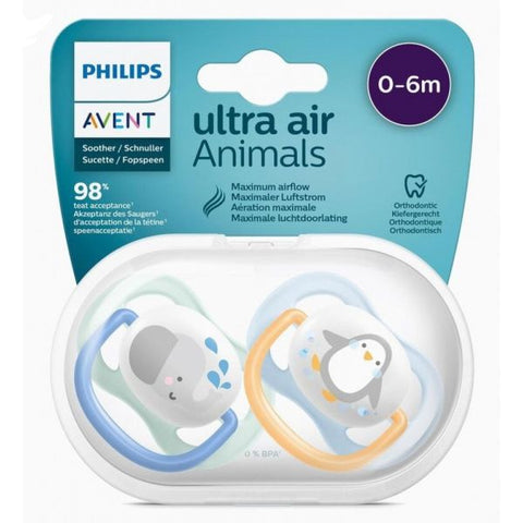 Avent Pacifier Ortho decorated 0-6m boy 2PK