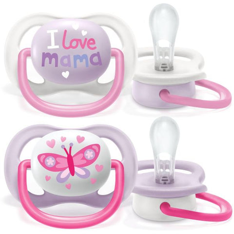 Avent Pacifier Air Coll 0-6m girl 2PK