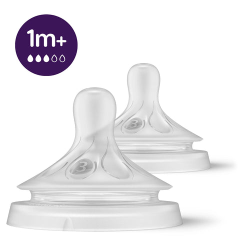 Avent Natural Response Nipple Flow 3 (1M+) - 2 Pack