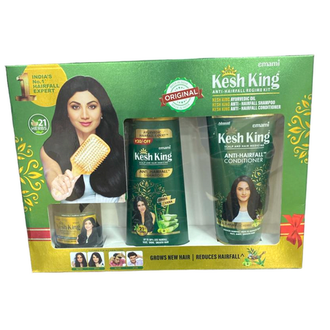 KESH KING SET ANTI-HAIRFALL ( OIL 100ML+ SHAMPOO 200ML+ CONDITIONER 200ML )