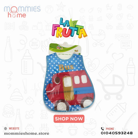 La Frutta Nylon Baby Bib, Bus