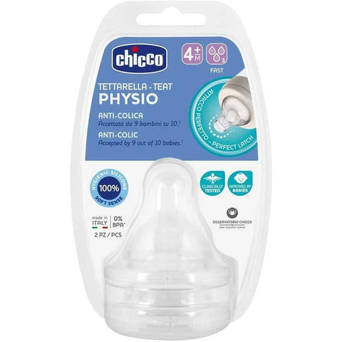 Chicco Perfect-5 Silicone Fast Flow nipple - 2 Pieces