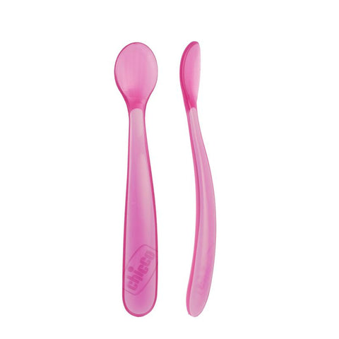 Chicco Soft Spoon Bi-Pack (Pink) 6m+