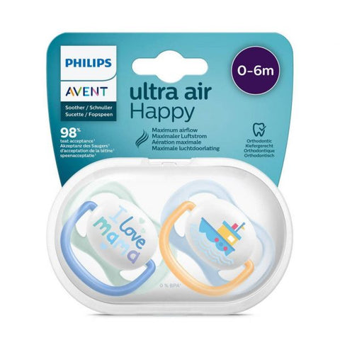 Avent Pacifier Air Coll 0-6m boy 2PK