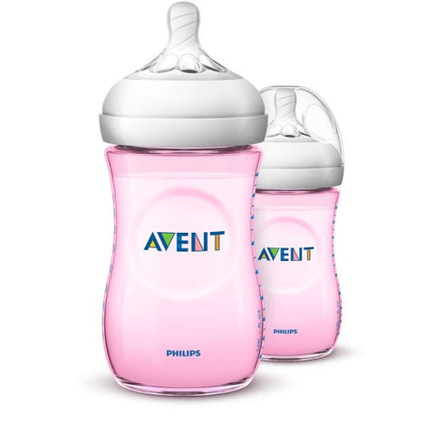 Avent Natural baby bottle 260ml pink 2PK