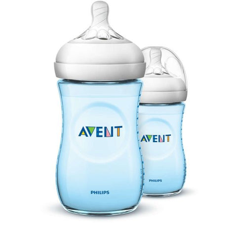 Avent Natural baby bottle 260ml blue 2PK