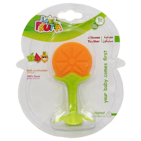 La Frutta Silicone Teether Fruit Shapes (Orange)