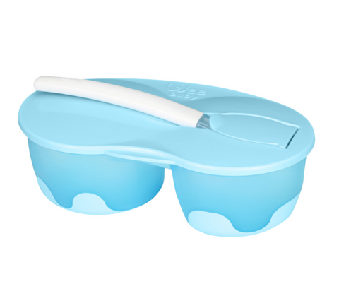 Wee Baby 2-Chamber Food Container Set (Blue)