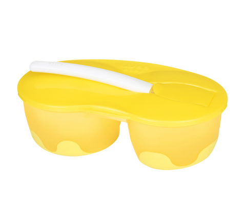 Wee Baby 2-Chamber Food Container Set (Yellow)