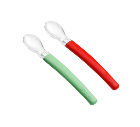 Wee Baby Double Set of Feeding Spoon +6m (Red&Green)